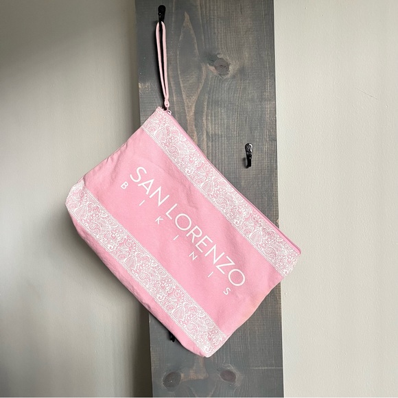 San Lorenzo Bikinis Pink Canvas Pouch 🎀👙💕 - Picture 2 of 8